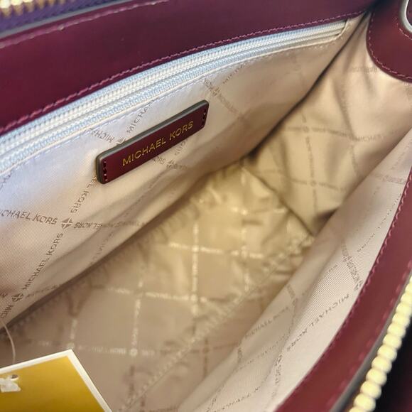 Michael Kors Purse & Wallet Sheila Medium Signature Logo and Metallic Satchel - Picture 8 of 11